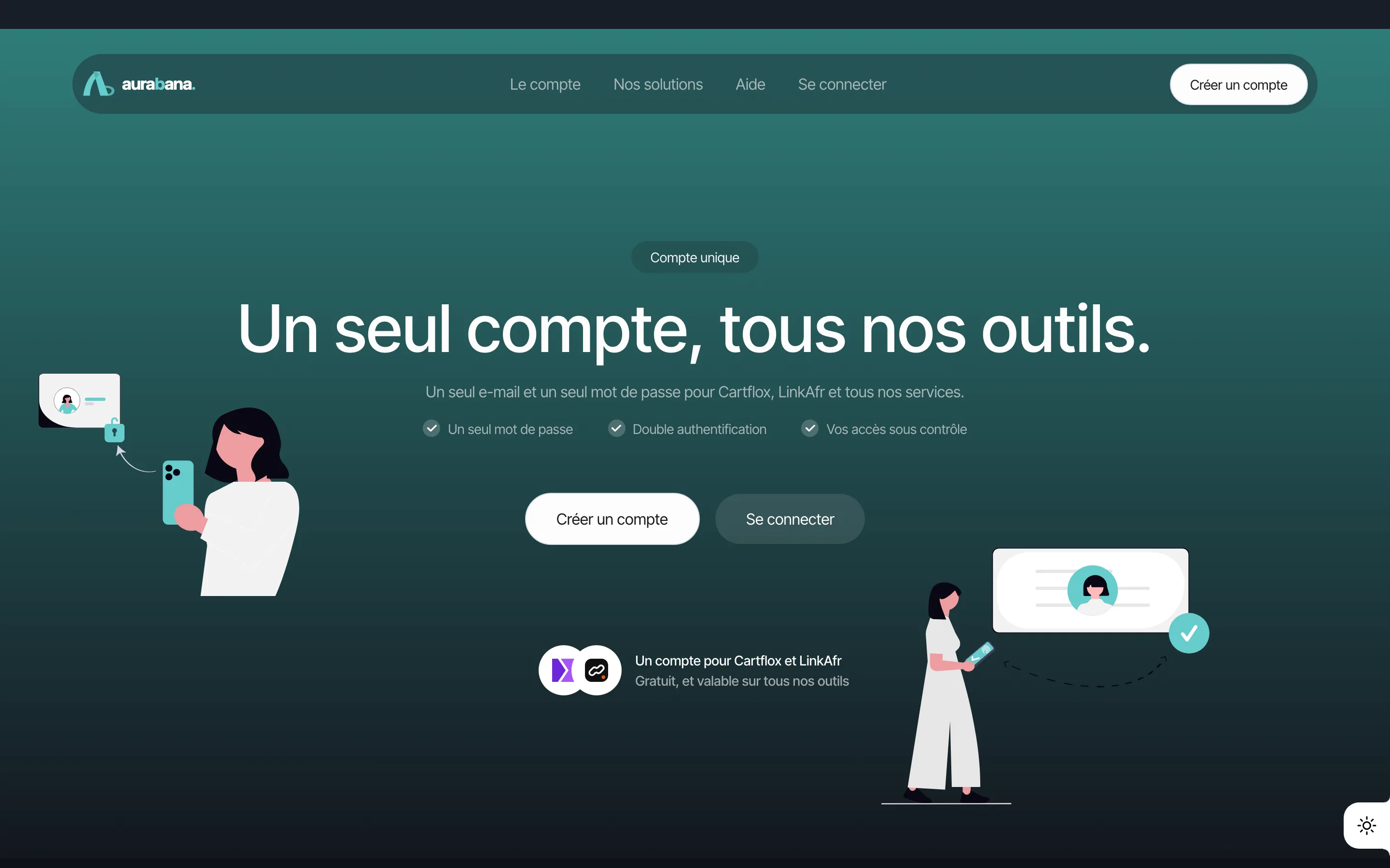 Page d'accueil d'Aurabana